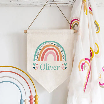 Personalized Rainbow Wall Art Banner
