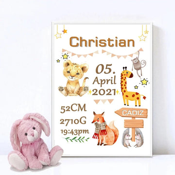 Personalized Animal Wall Poster Art
