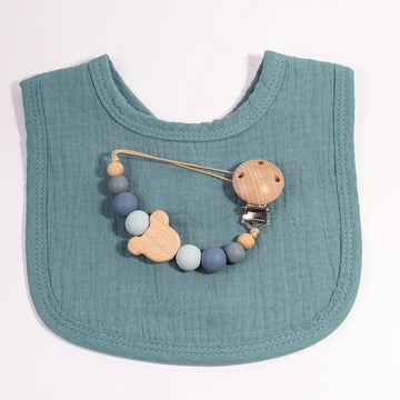 Personalized Cloth Bib & Pacifier Chain Set