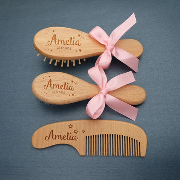 Personalized Newborn Hair Brush Set