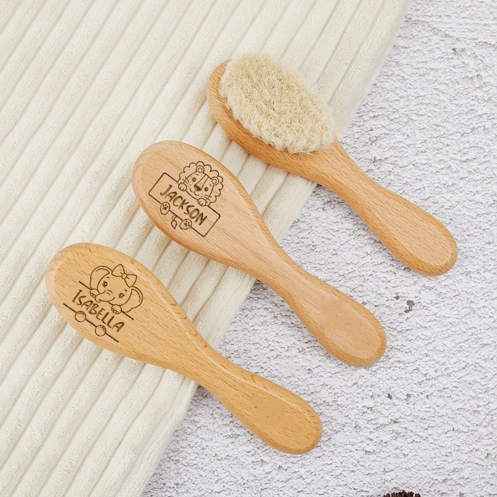 Personalized Wooden Baby Hairbrush