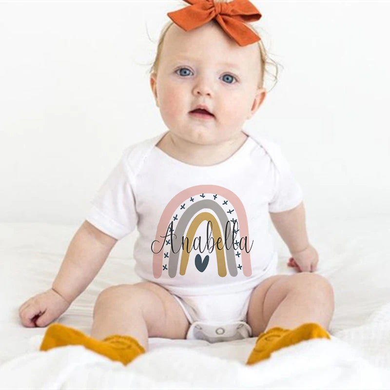 Personalized Baby Rainbow Romper