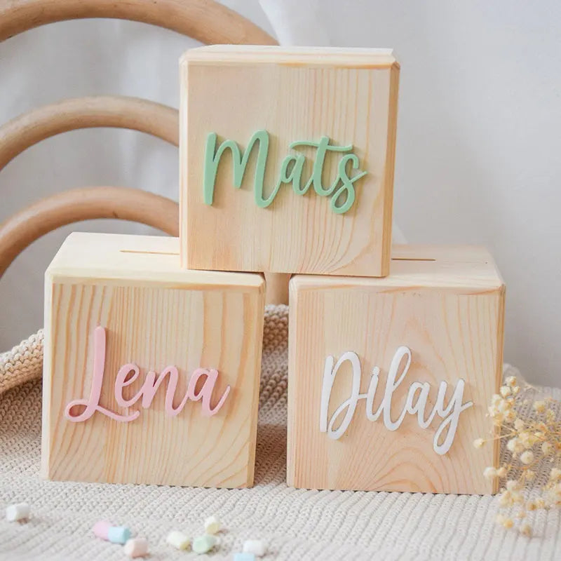 Personalized Wooden Money Bank