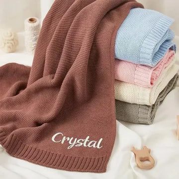 Personalized Baby Knitted Blanket