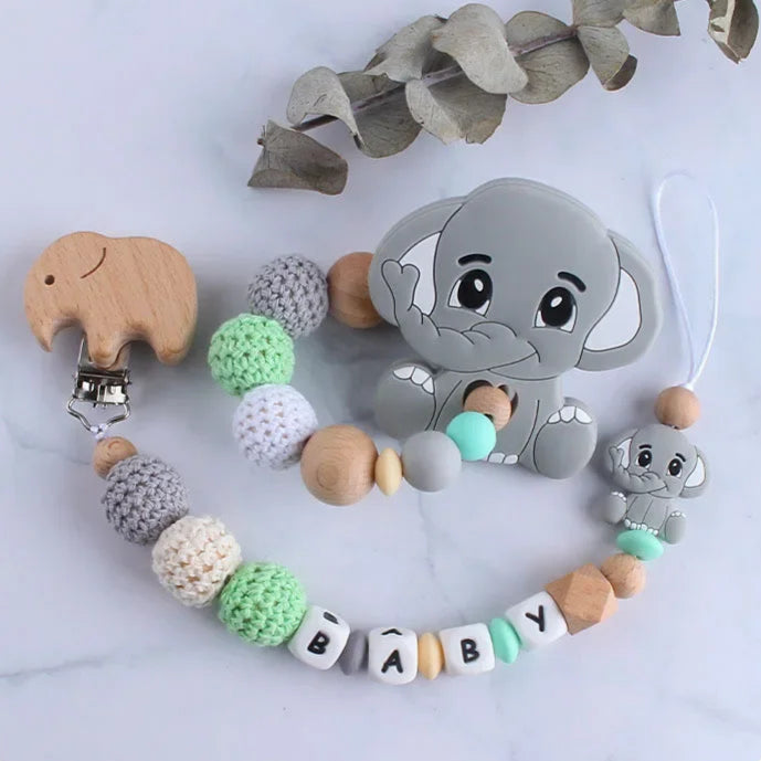 Personalized Elephant Pacifier Clip